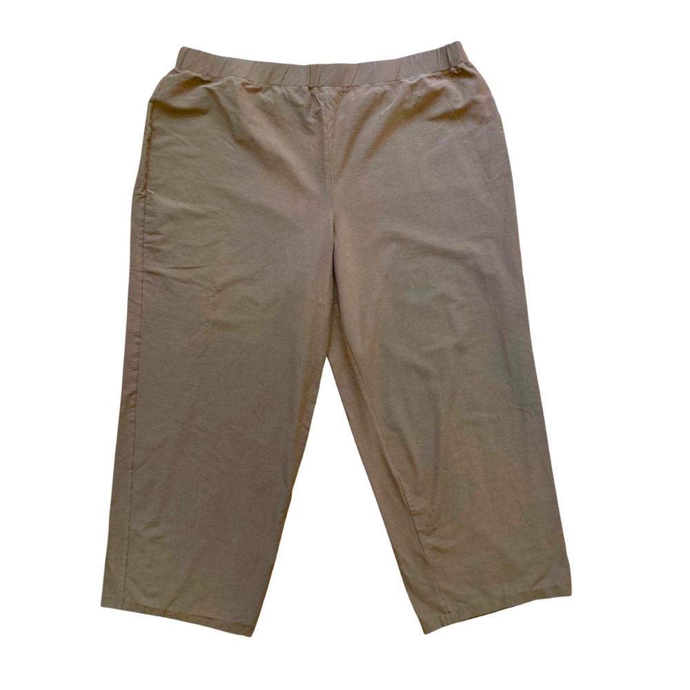 Eileen Fisher Brown Straight Leg Pull-on Ankle Pants